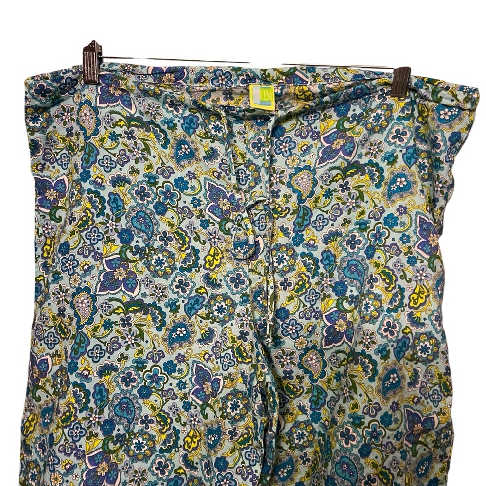 Swim Systems Size Large 2piece Aqua Print Bottoms & Cover Up Pants View 3